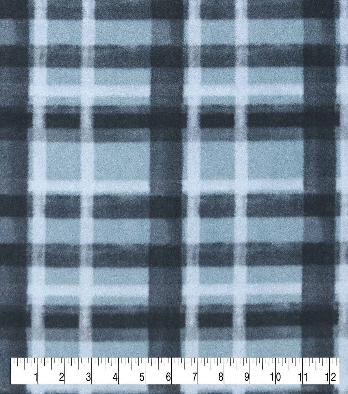 Blue Cross Plaid Anti Pill Fleece Fabric