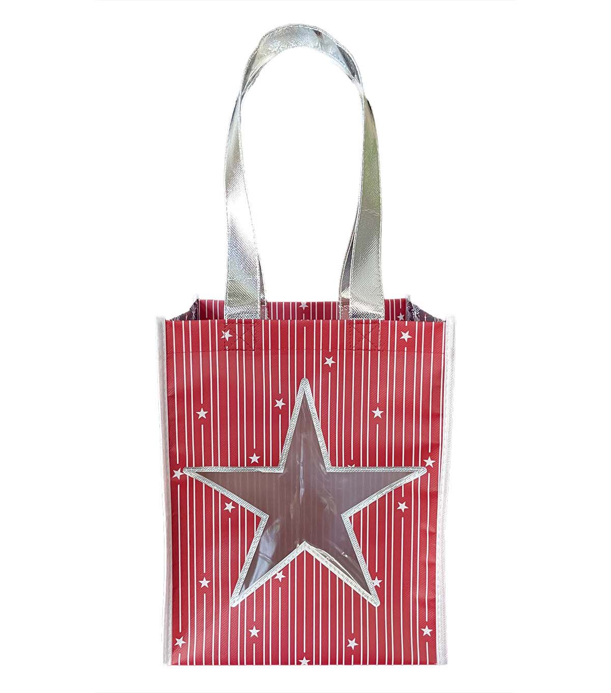 11.5 Patriotic Star Cutout Go Green Reusable Tote Bag by Happy