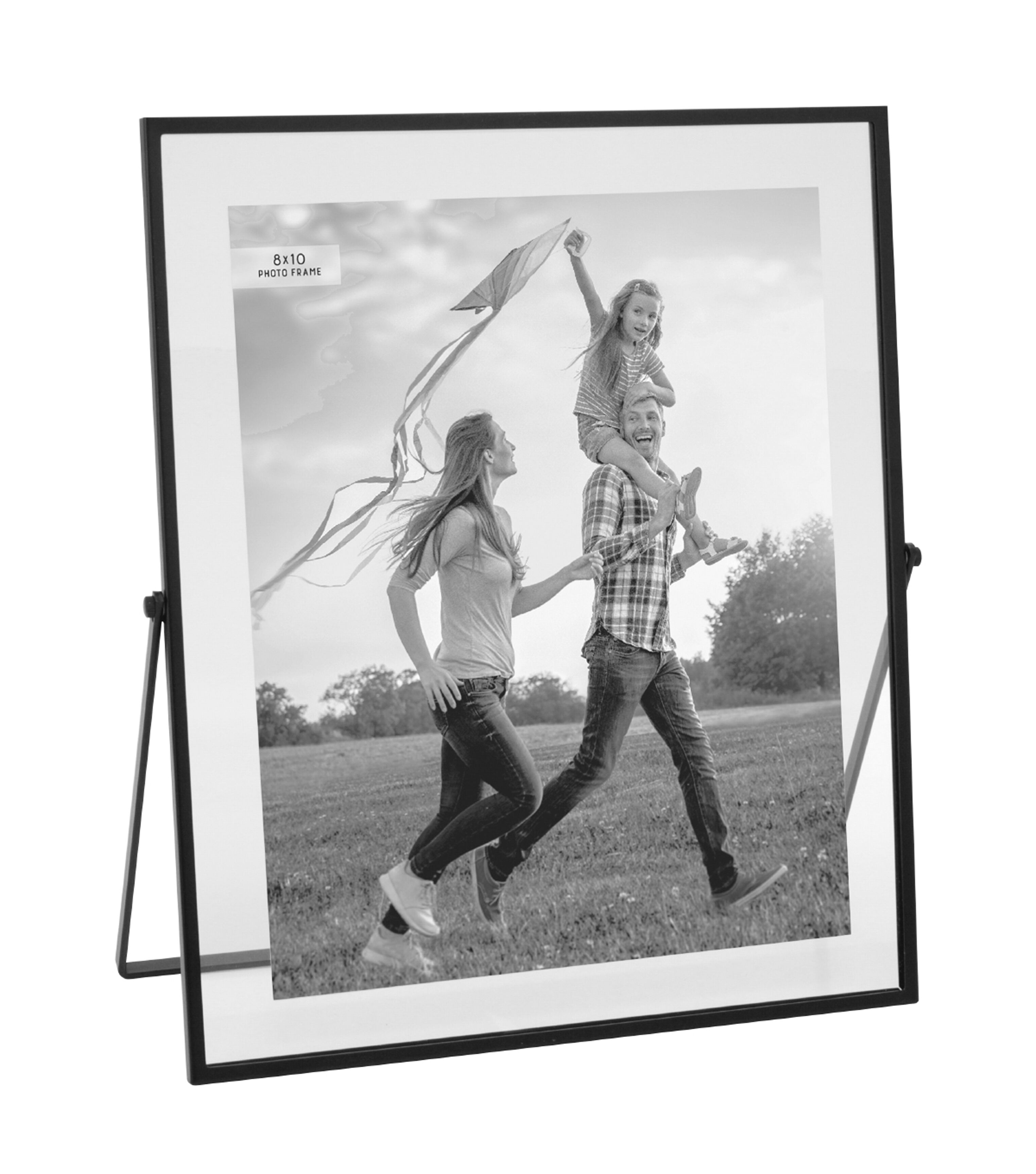 8 x 10 Black Floating Easel Tabletop Picture Frame