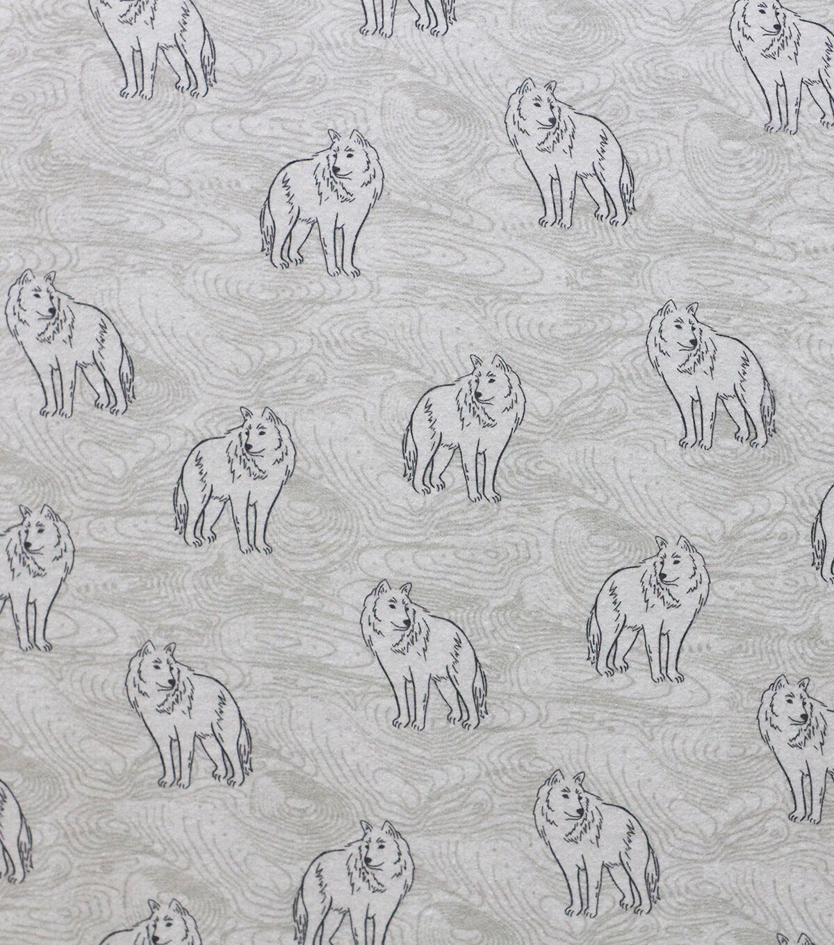 Super Snuggle Wolf Sketch Flannel Fabric