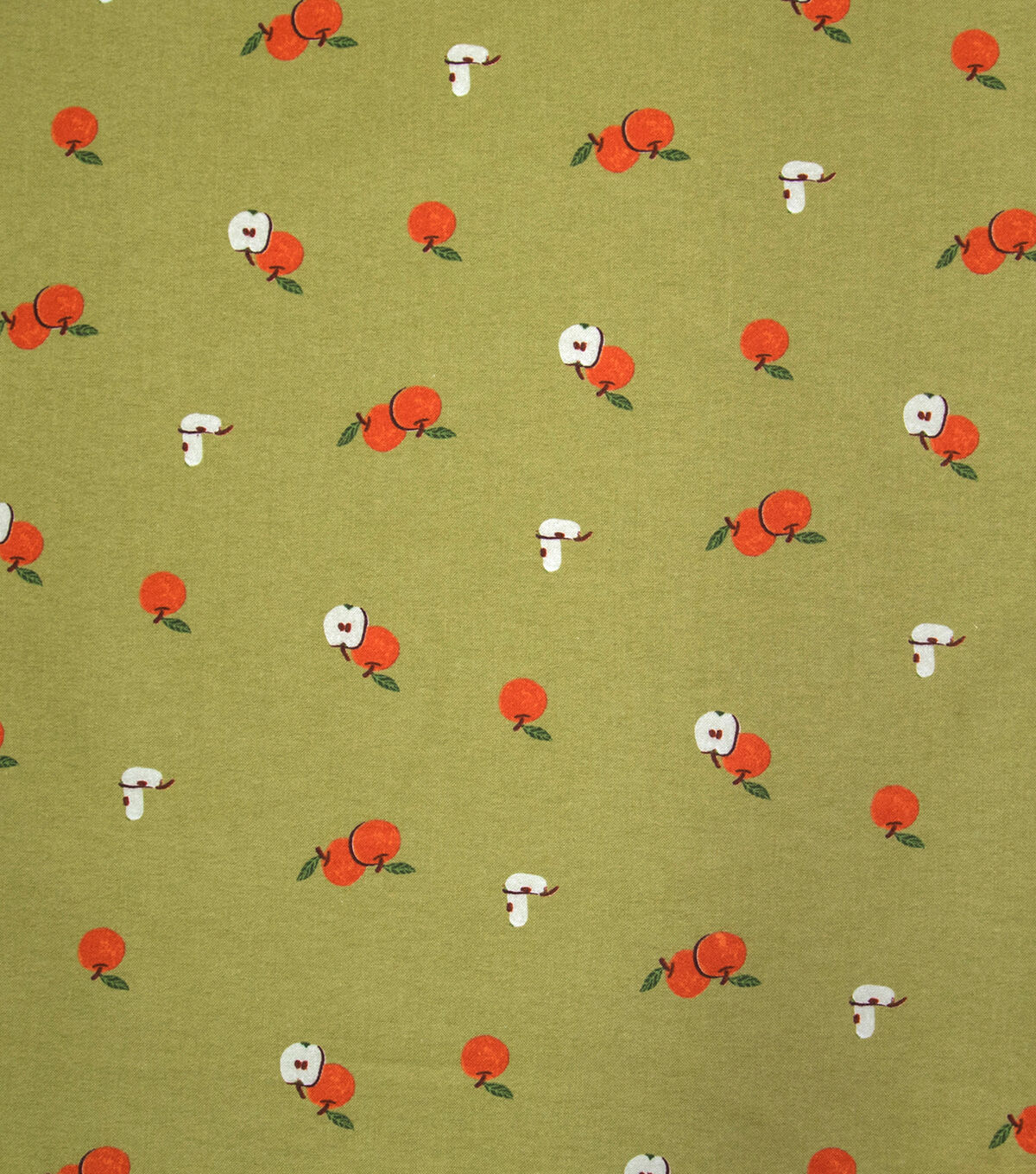 Super Snuggle Fall Apples On Green Flannel Fabric