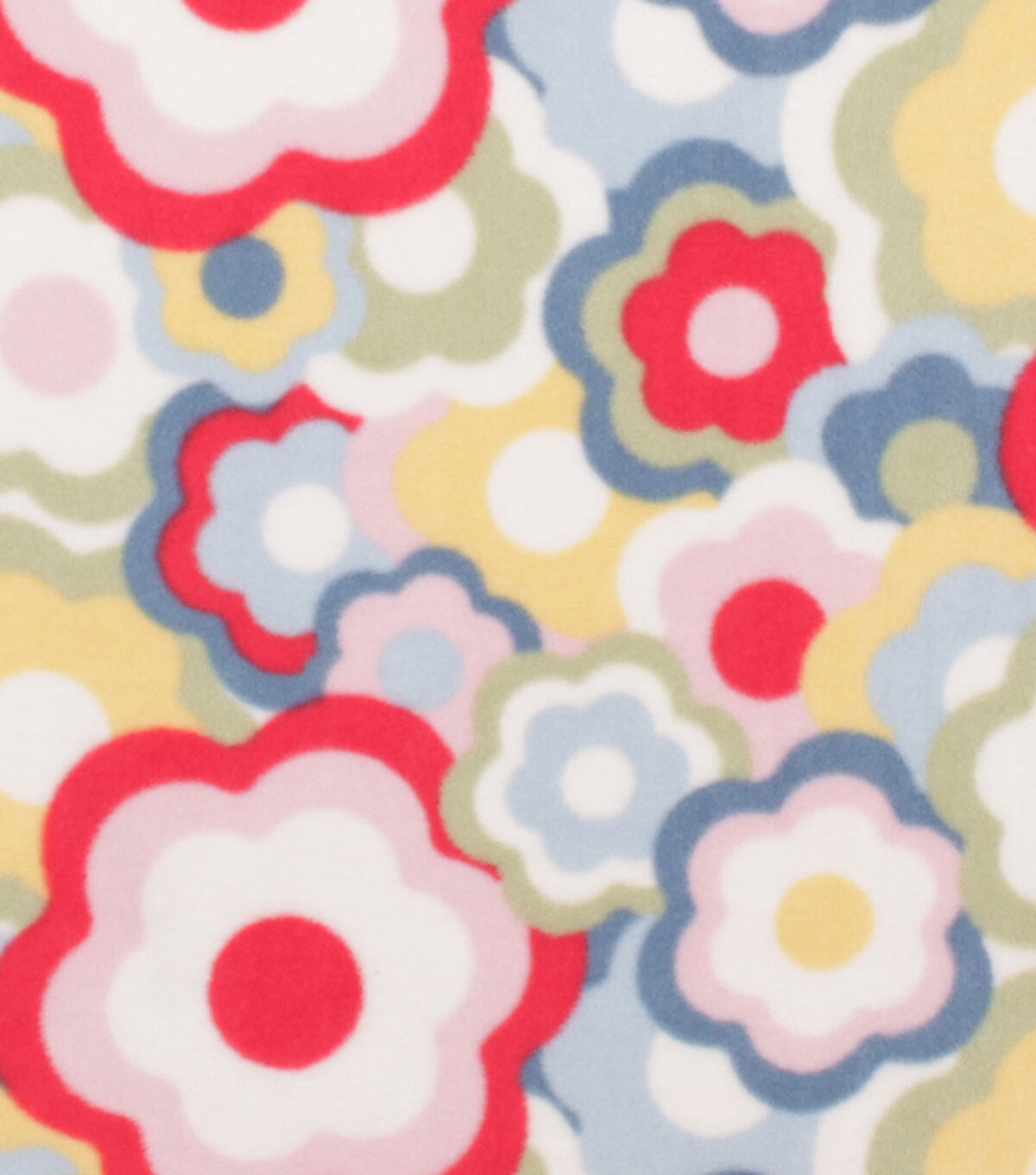 Packed Floral on White Anti Pill Plush Fleece Fabric