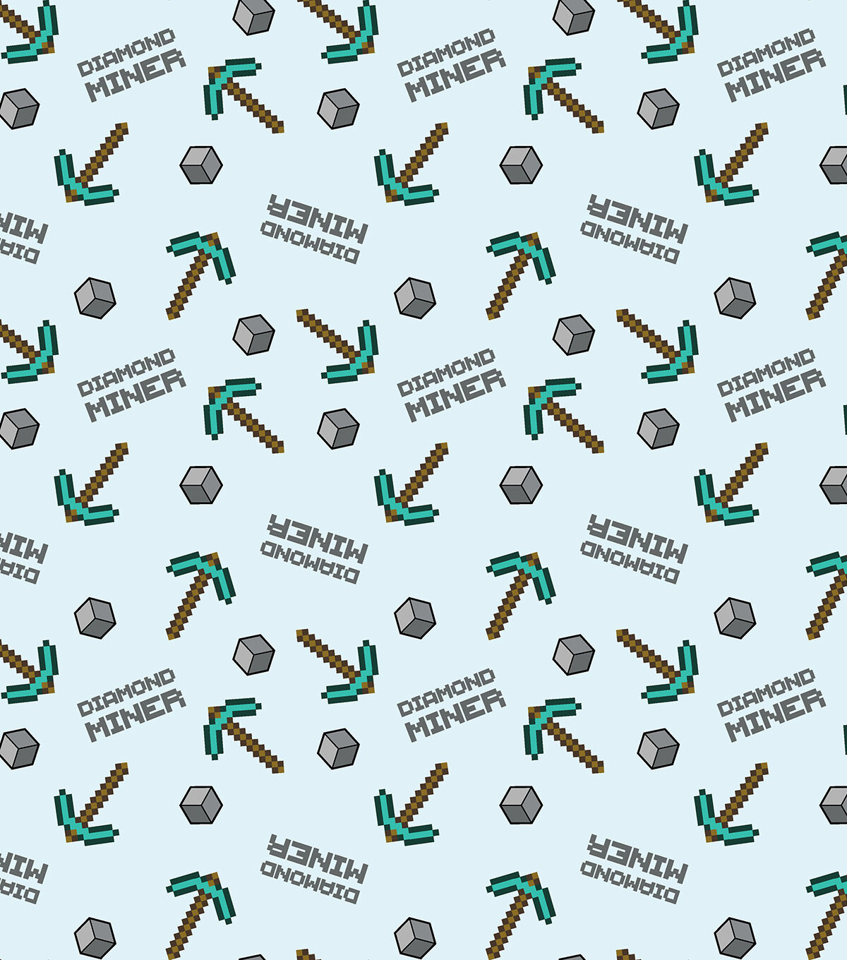 Minecraft Diamond Miner Cotton Fabric