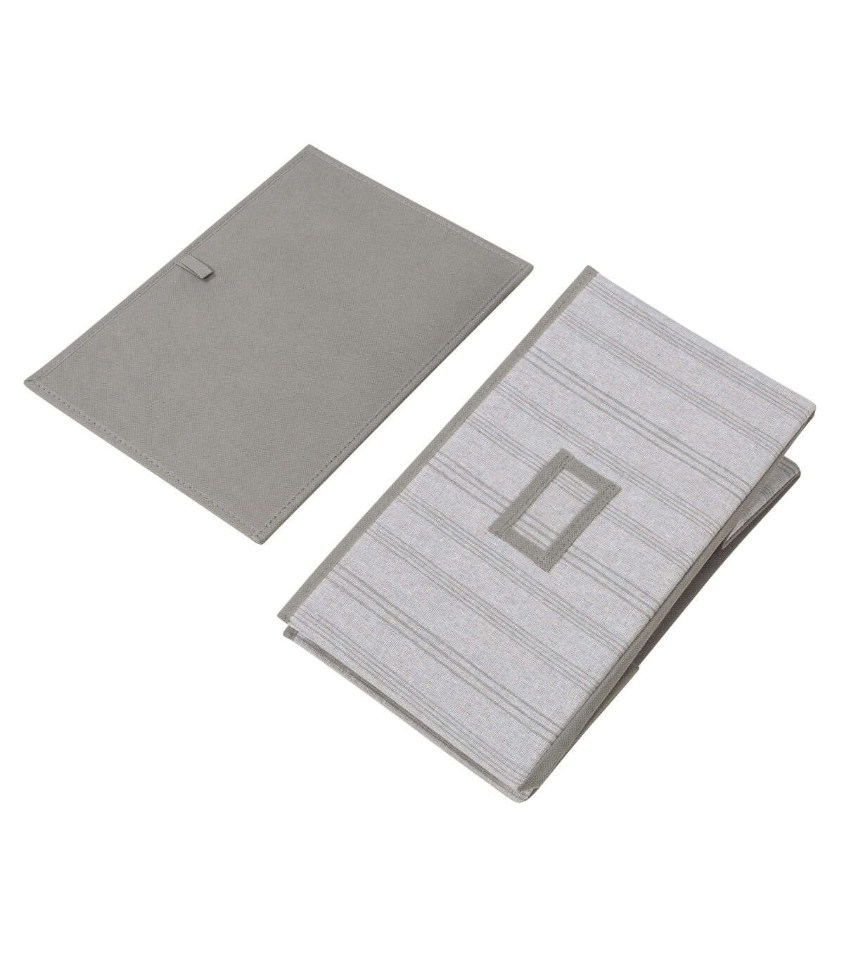 Honey Can Do 14.5 Gray Striped Fabric Storage Bins With Handles 3pk