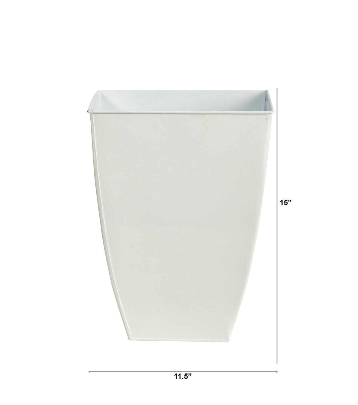 Nearly Natural 15 White Square Tin Planter