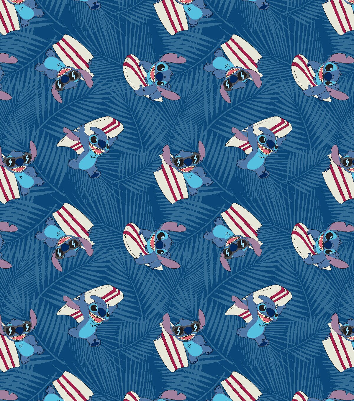 Disney Cotton Fabric Lilo & Stitch Surfer
