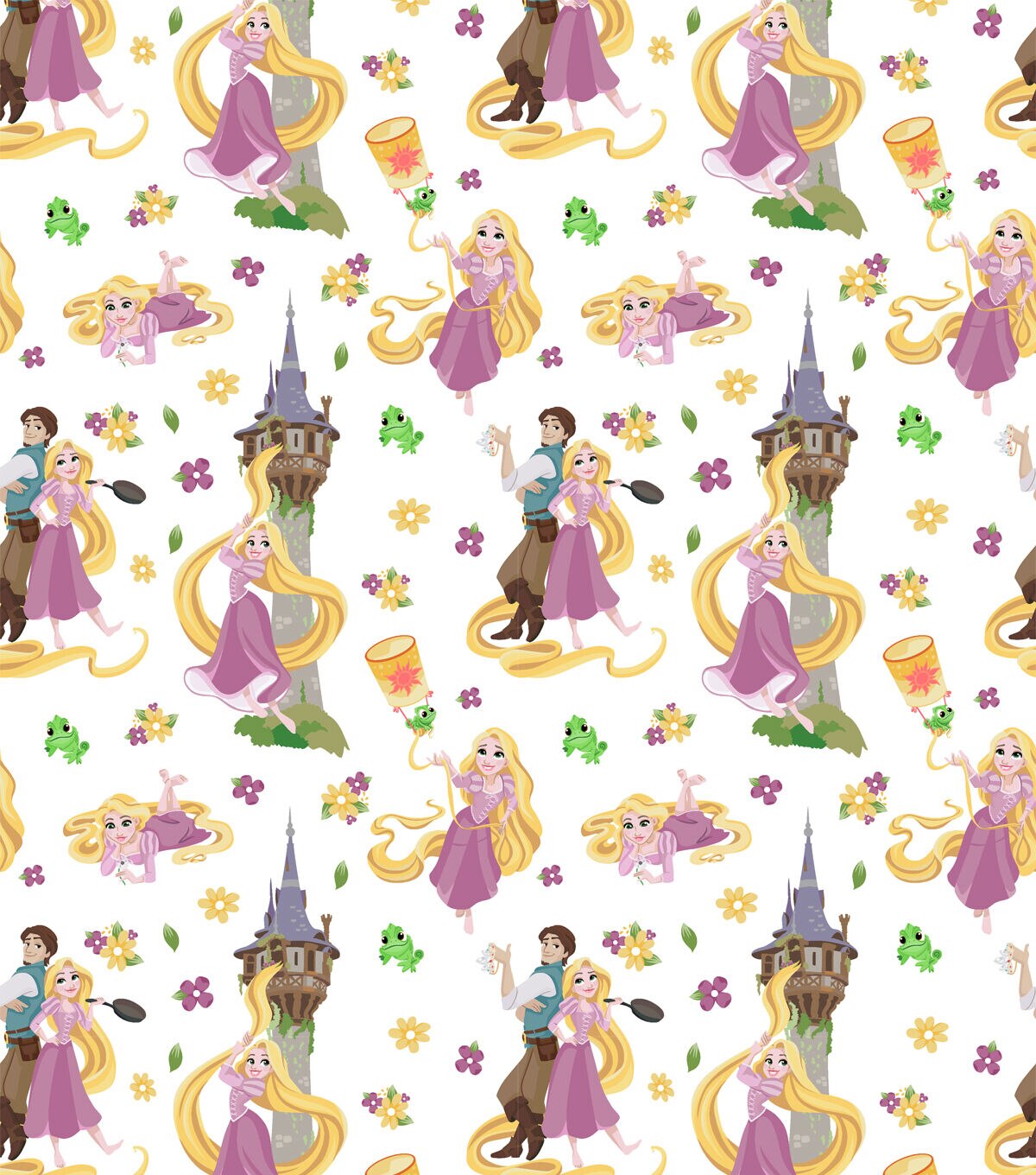 Rapunzel With Friends Disney Cotton Fabric