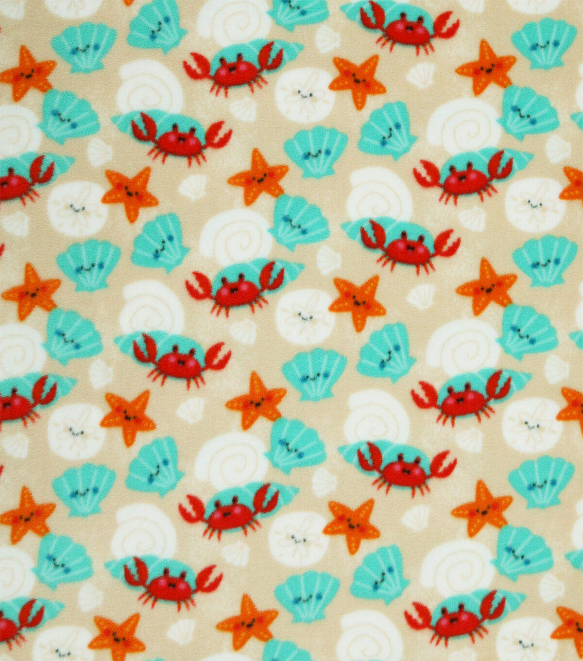 Seashells on Light Brown Anti Pill Plush Fleece by POP!