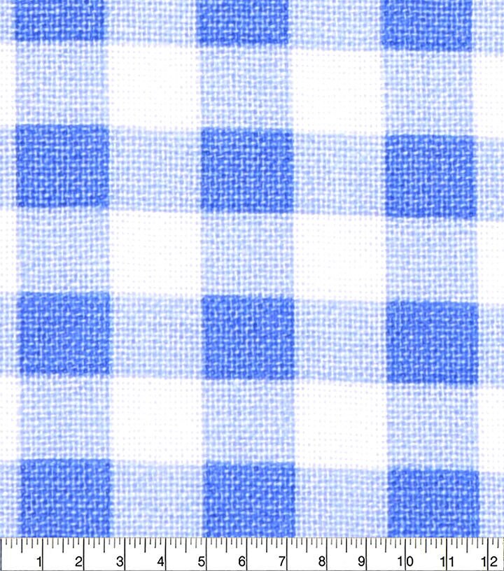18 x 21 Blue Checkered Cotton Fabric Quarter 1pc by Keepsake Calico