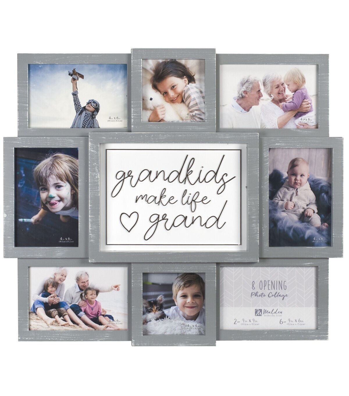 Malden 19 x 17 Grandkids Make Life 8 Photo Collage Frame