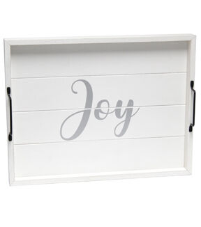 All The Rages Decorative Joy Wood Serving Tray 15.50 x 12