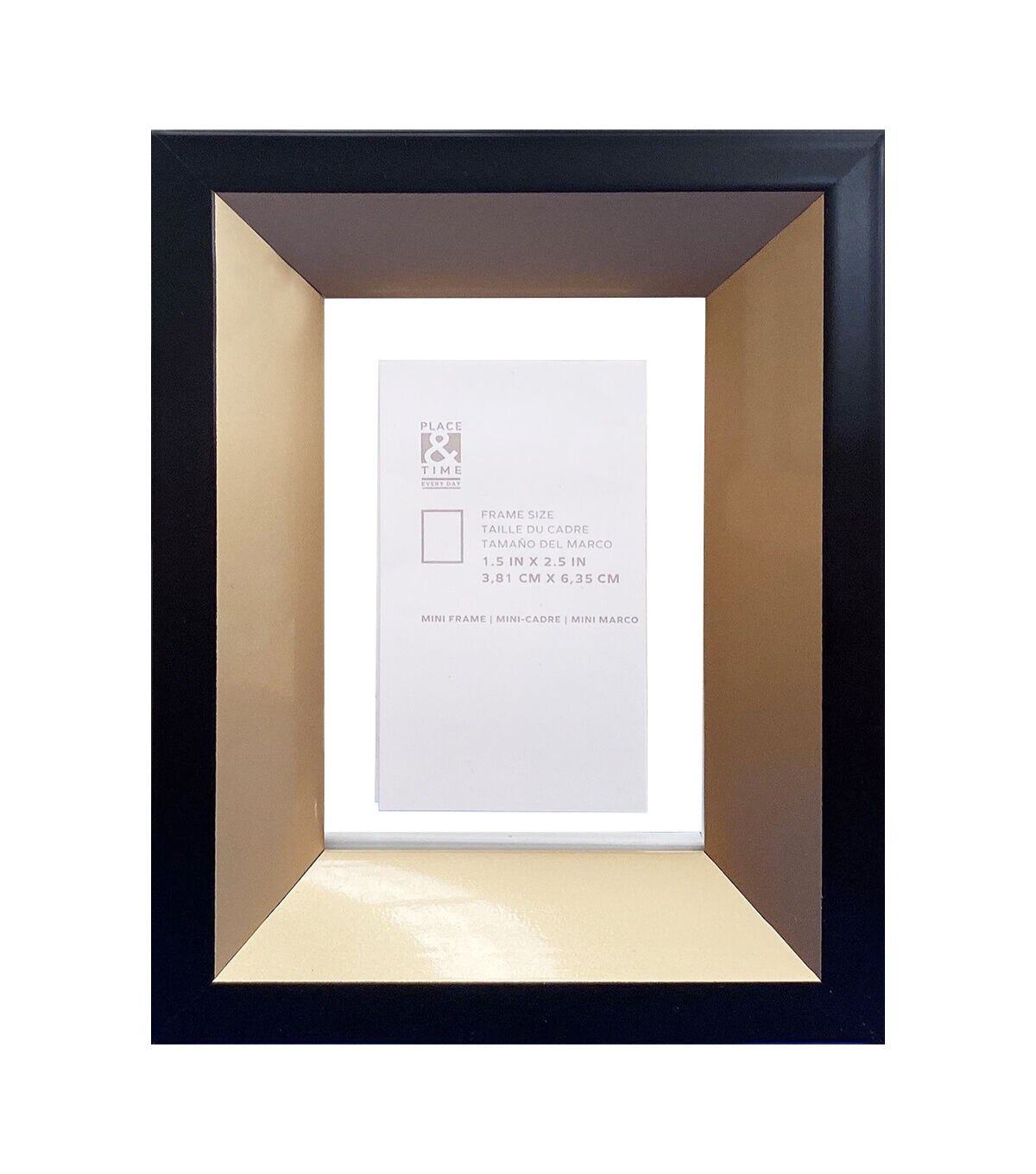 1.5 x 2.5 Black Edge Gold Floating Frame by Place & Time