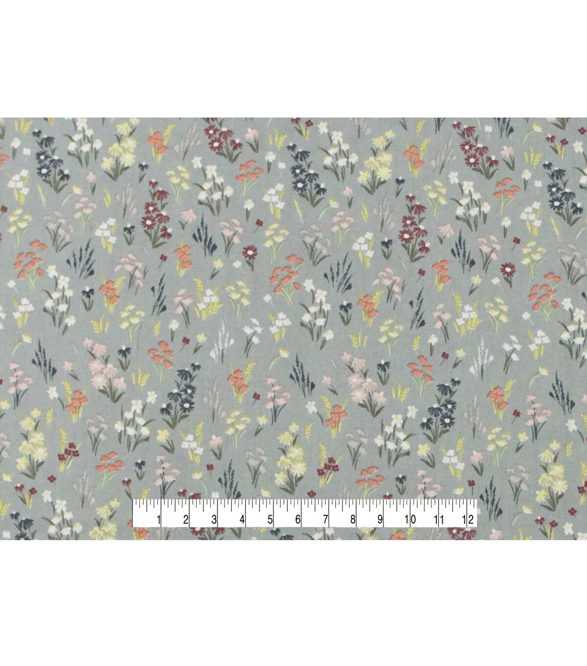 Flowers on Gray Quilt Cotton Fabric by Keepsake Calico