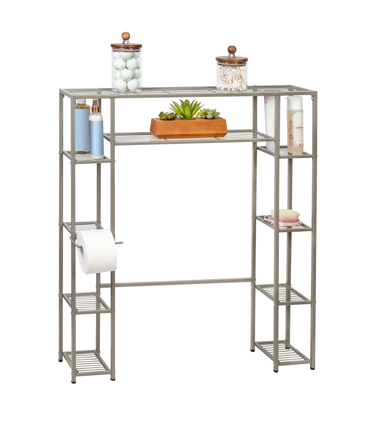 Honey Can Do 34 x 38.5 Nickel 10 Shelf Over the Toilet Space Saver