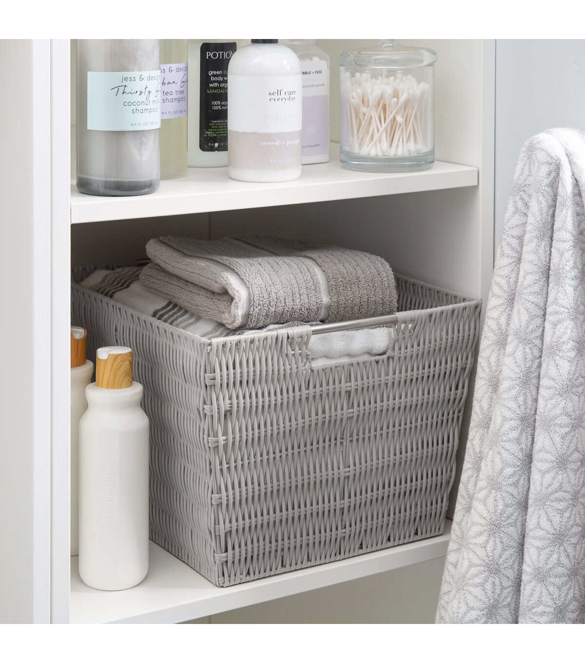 Simplify 15 x 13 Rattan Storage Basket