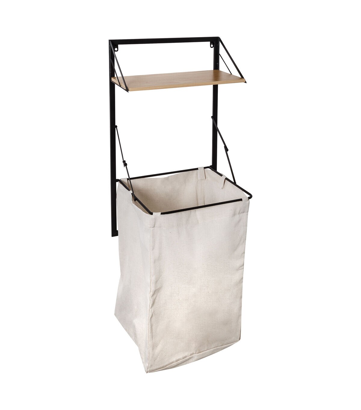 Honey Can Do 18 x 55 Wall Mounted Hamper With Canvas Laundry Bag
