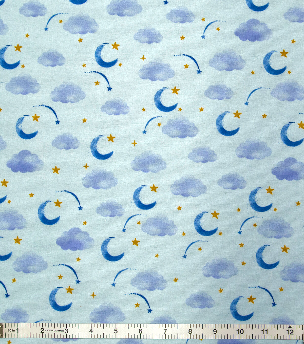 Super Snuggle Moons & Stars Blue Flannel Fabric
