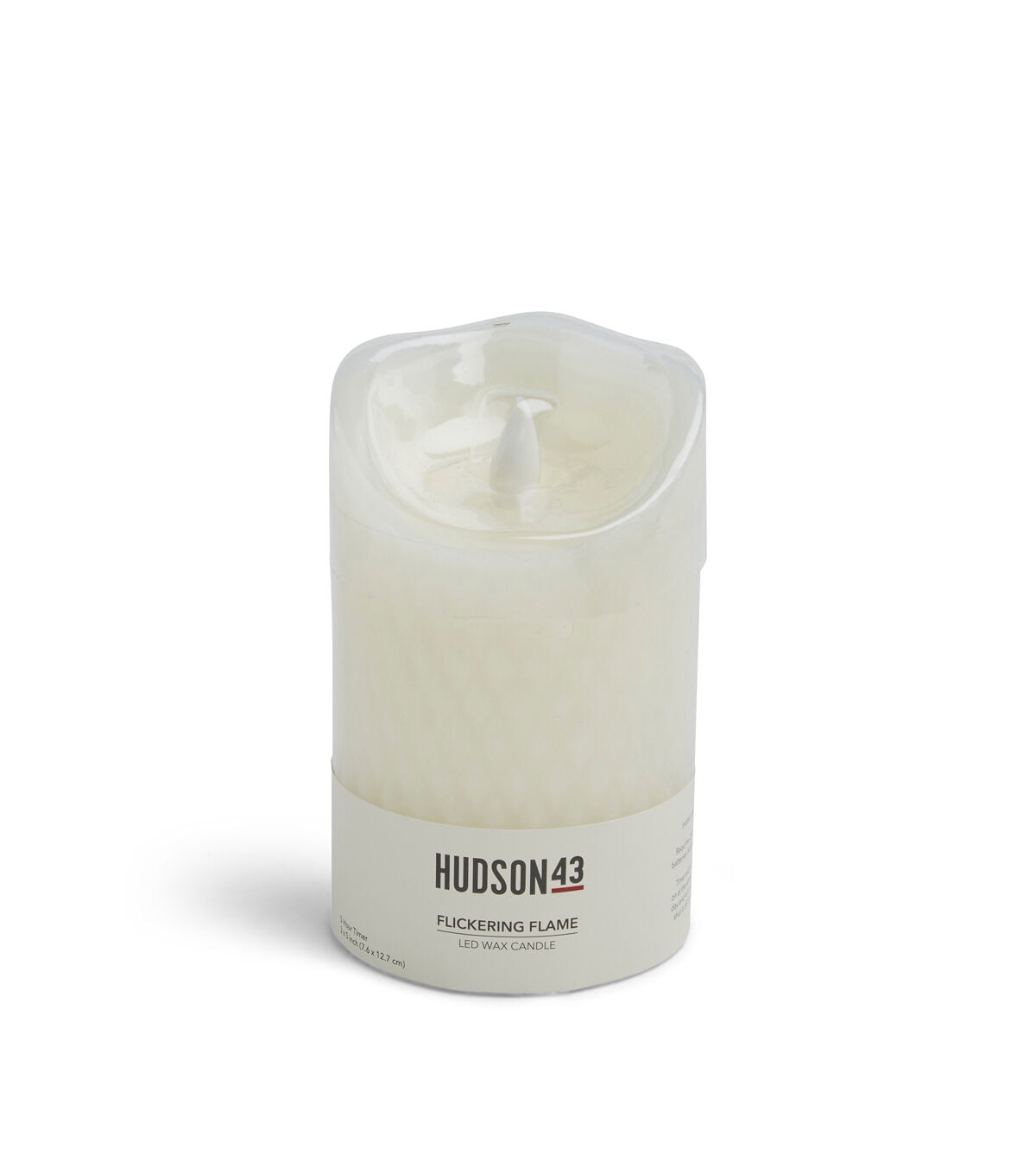 3 x 5 White Flickering Flame LED Wax Candle by Hudson 43