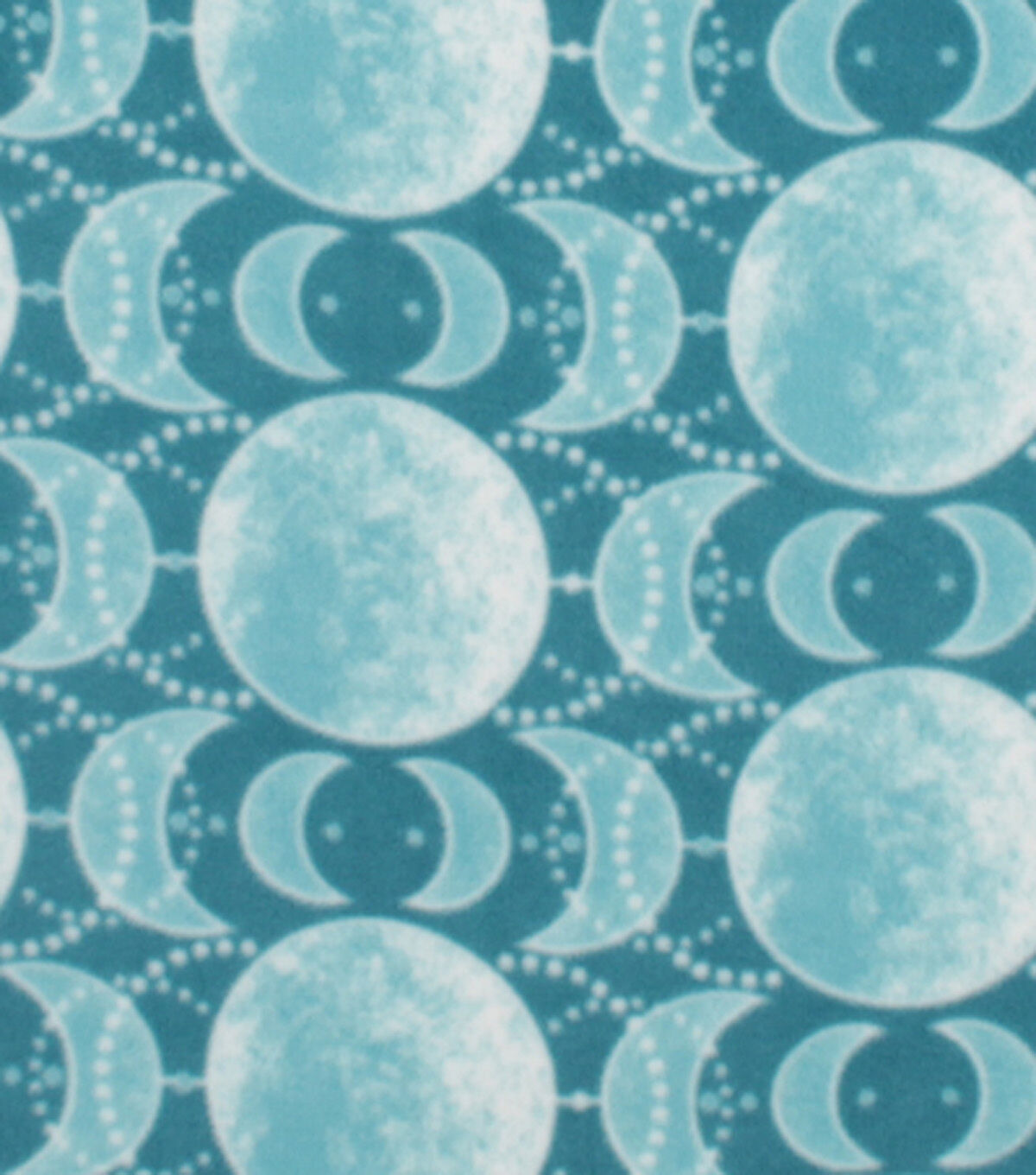 Teal Tonal Moon Phases Anti Pill Fleece Fabric