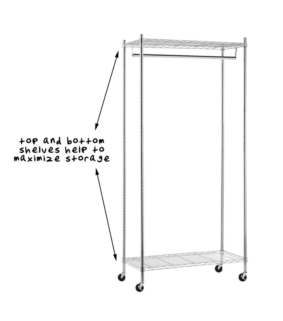 Honey Can Do Heavy Duty Rolling Double Hanging