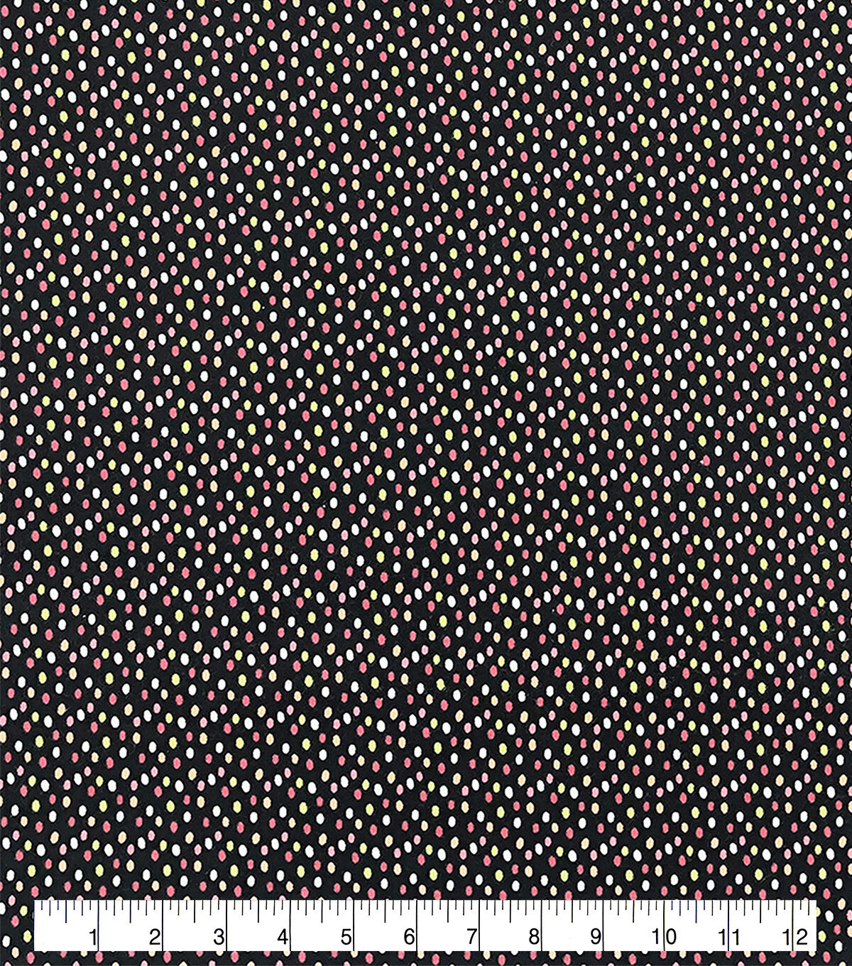Multi Dot On Black Super Snuggle Flannel Fabric