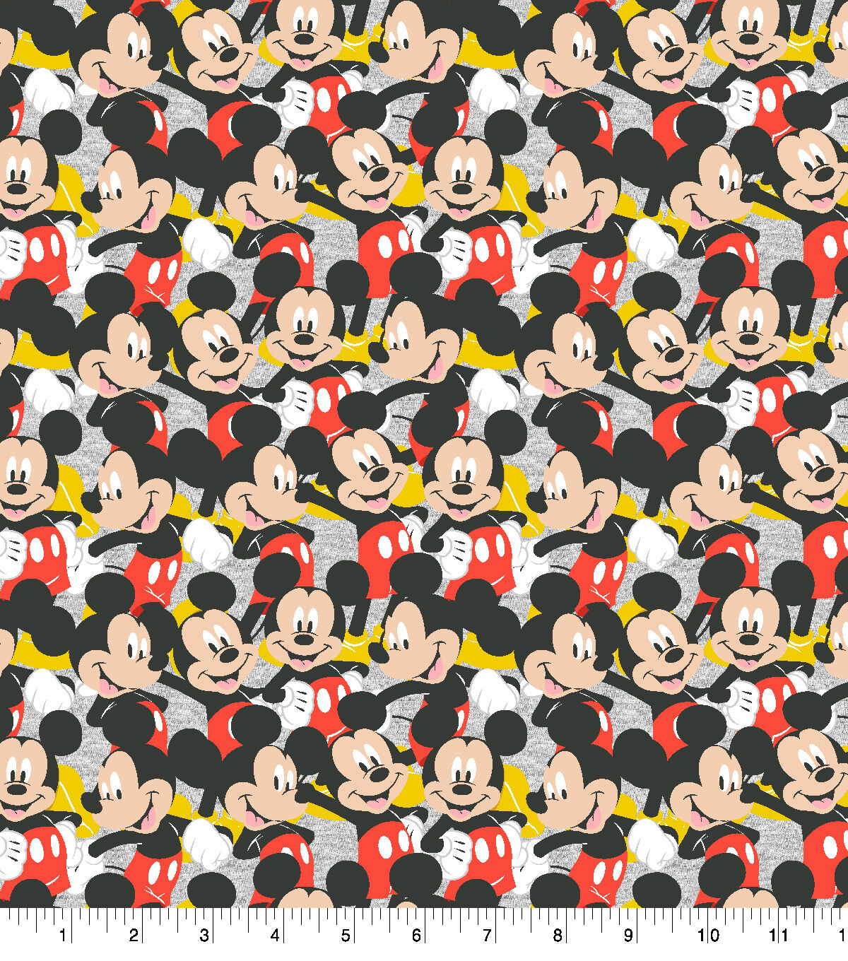 Mickey Packed Heather Disney Cotton Fabric