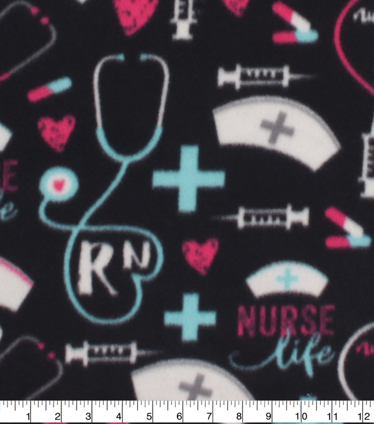 Nurses Call The Shots Blizzard Fleece Fabric