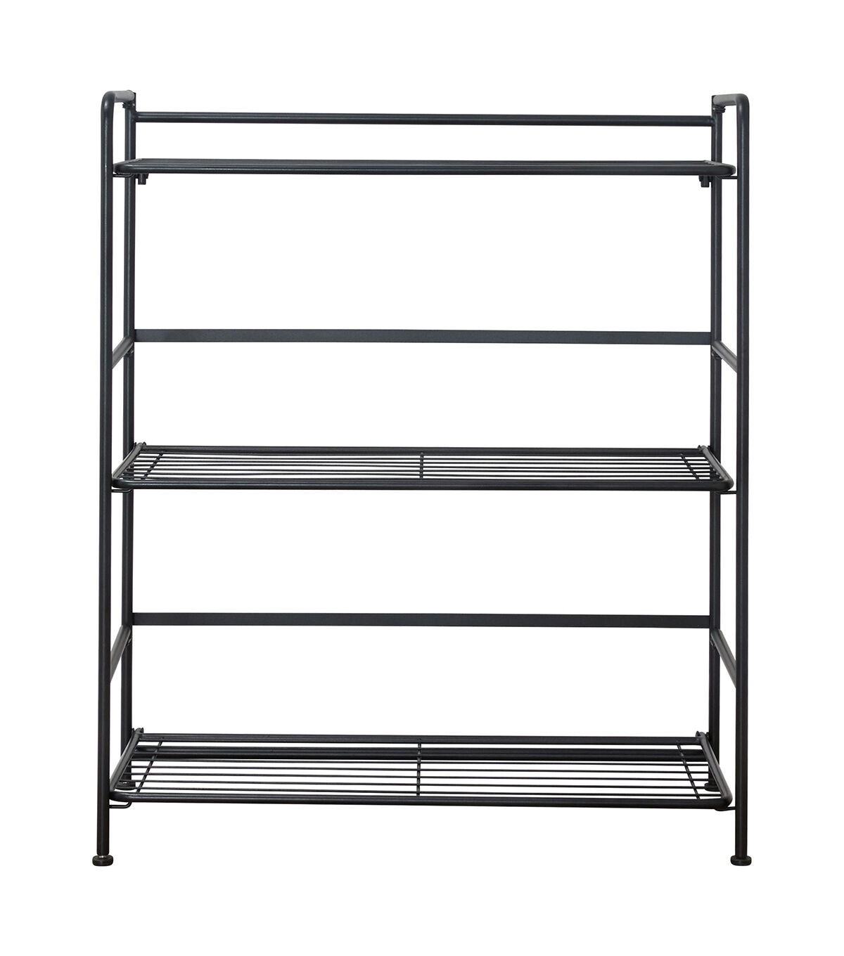 FlipShelf Black 3 Tier Metal Wide Shelving Unit