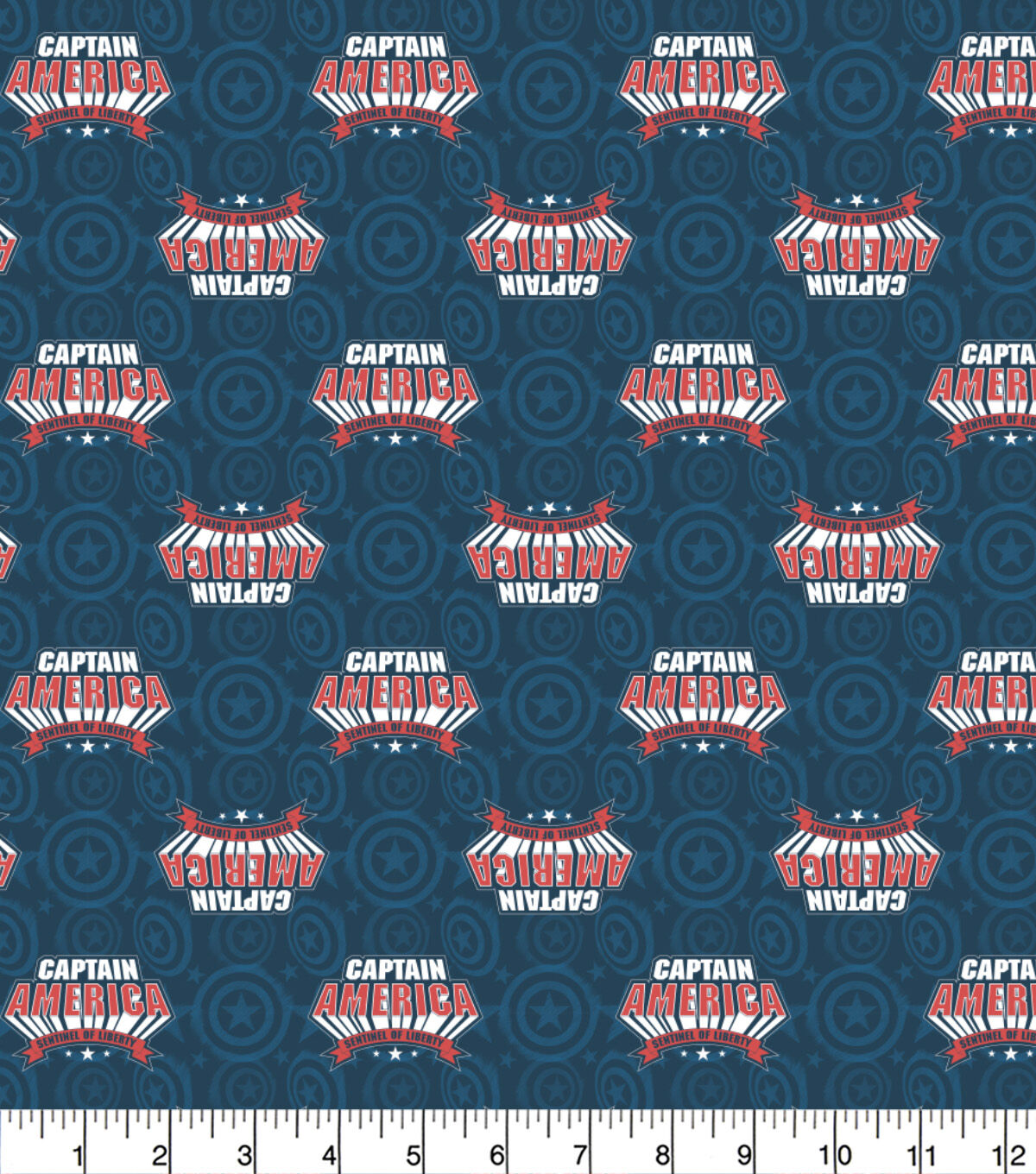 Patriotic Captain America Badge Cotton Fabric