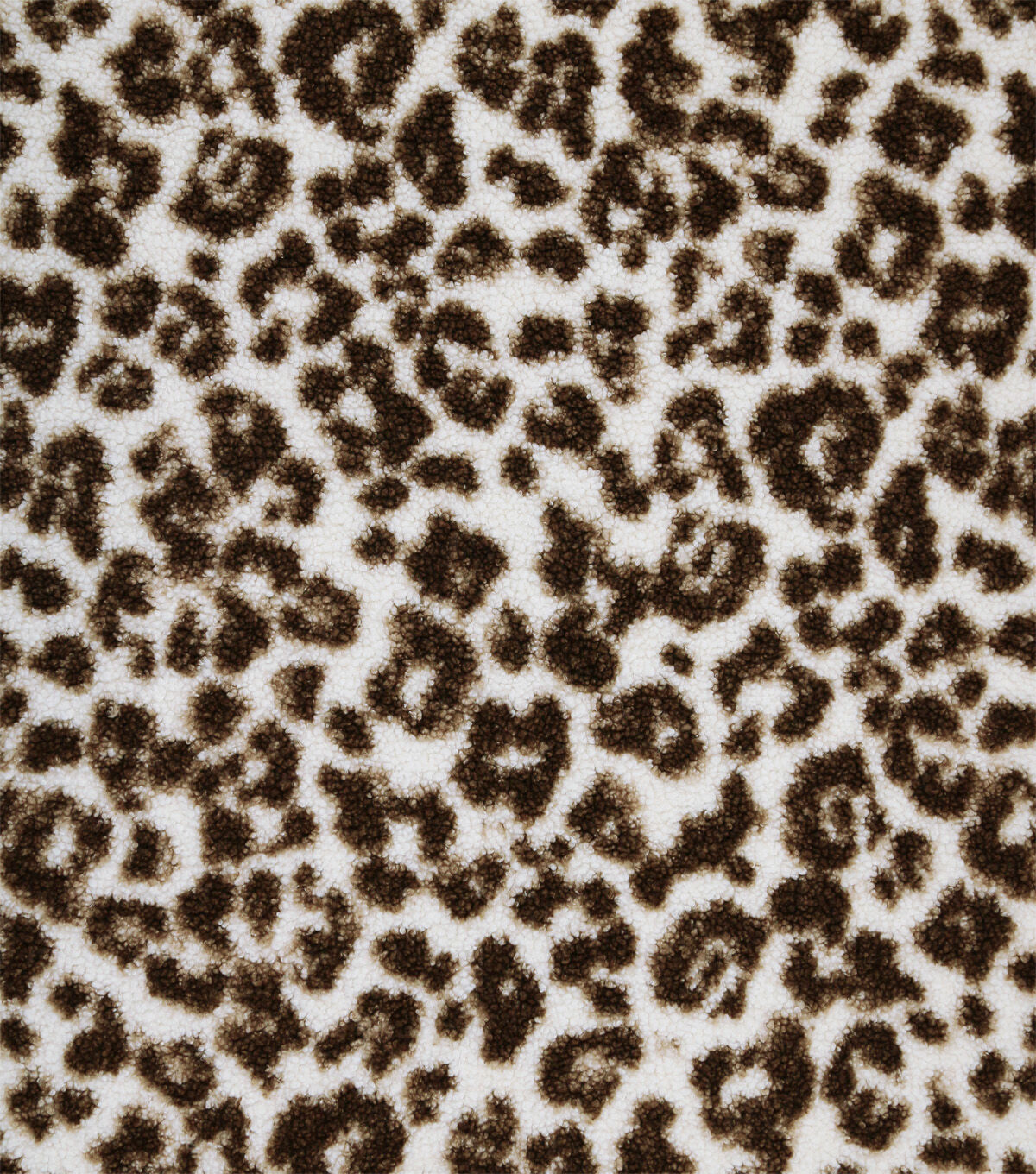 Brown Leopard Printed Teddy Fur Sherpa Fabric