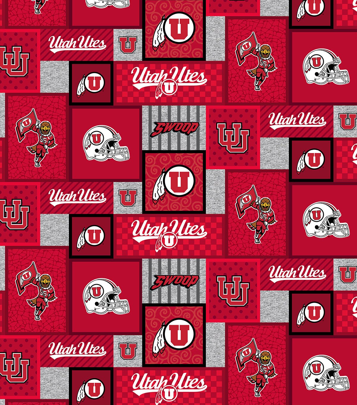 University of Utah Utes Fleece Fabric College Patch