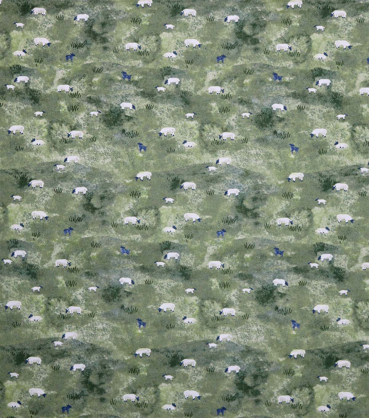 Sheep on Green Super Snuggle Flannel Fabric