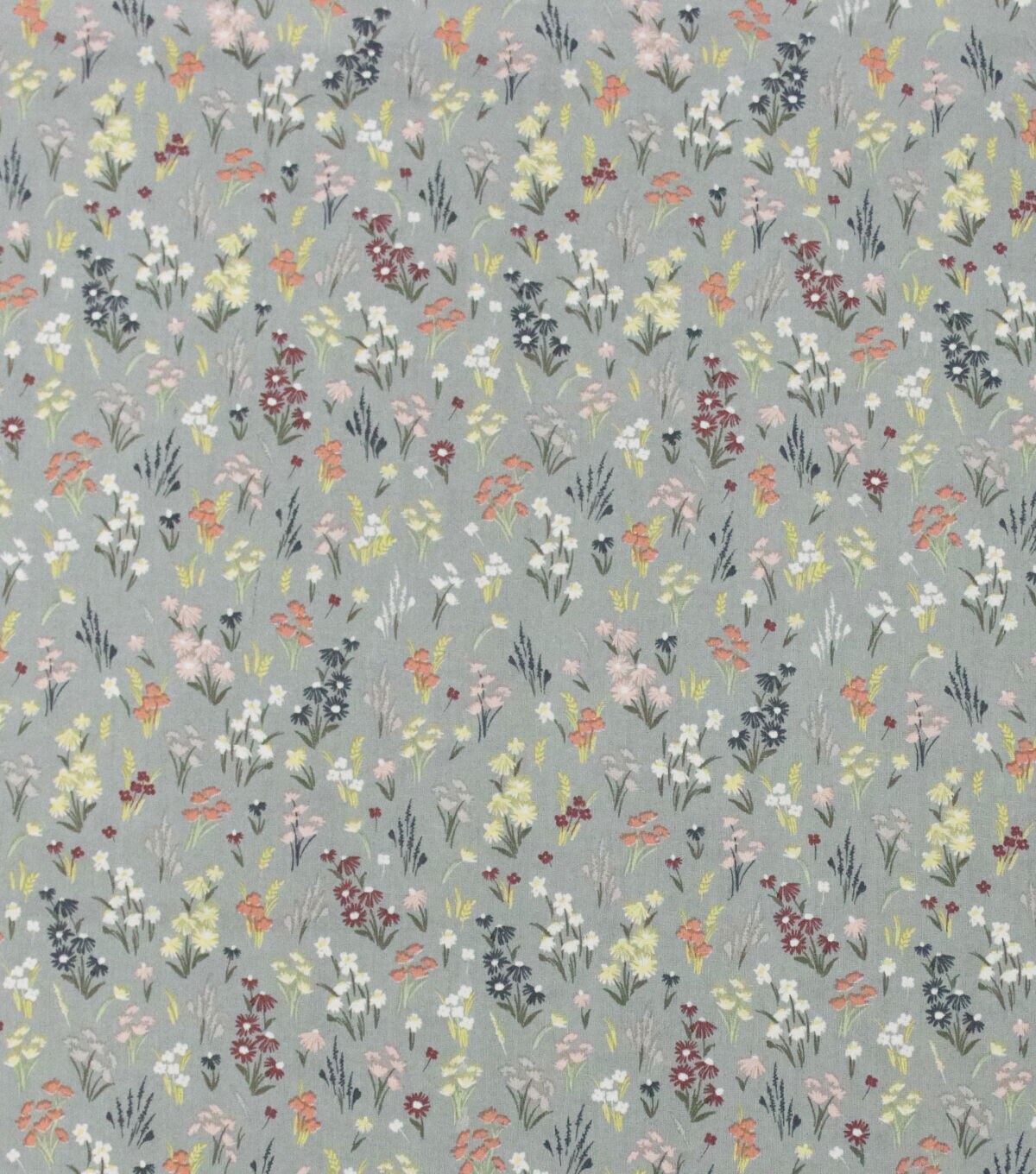 Flowers on Gray Quilt Cotton Fabric by Keepsake Calico