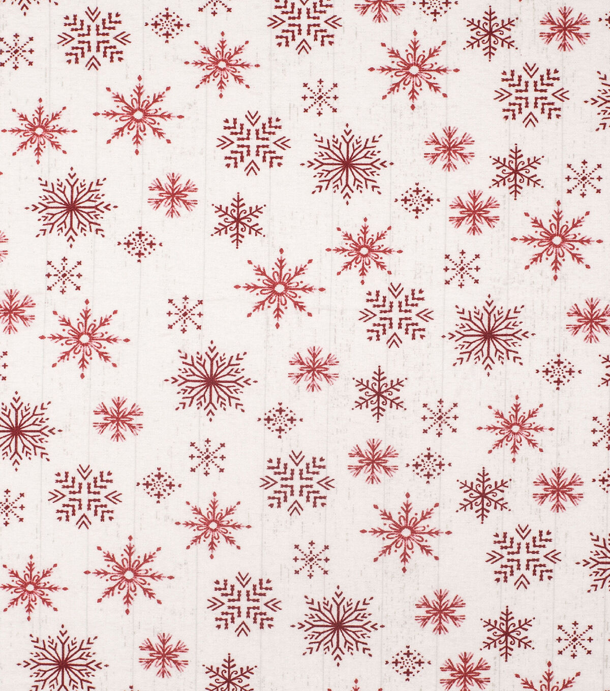 Red Snowflakes on White Super Snuggle Christmas Flannel Fabric