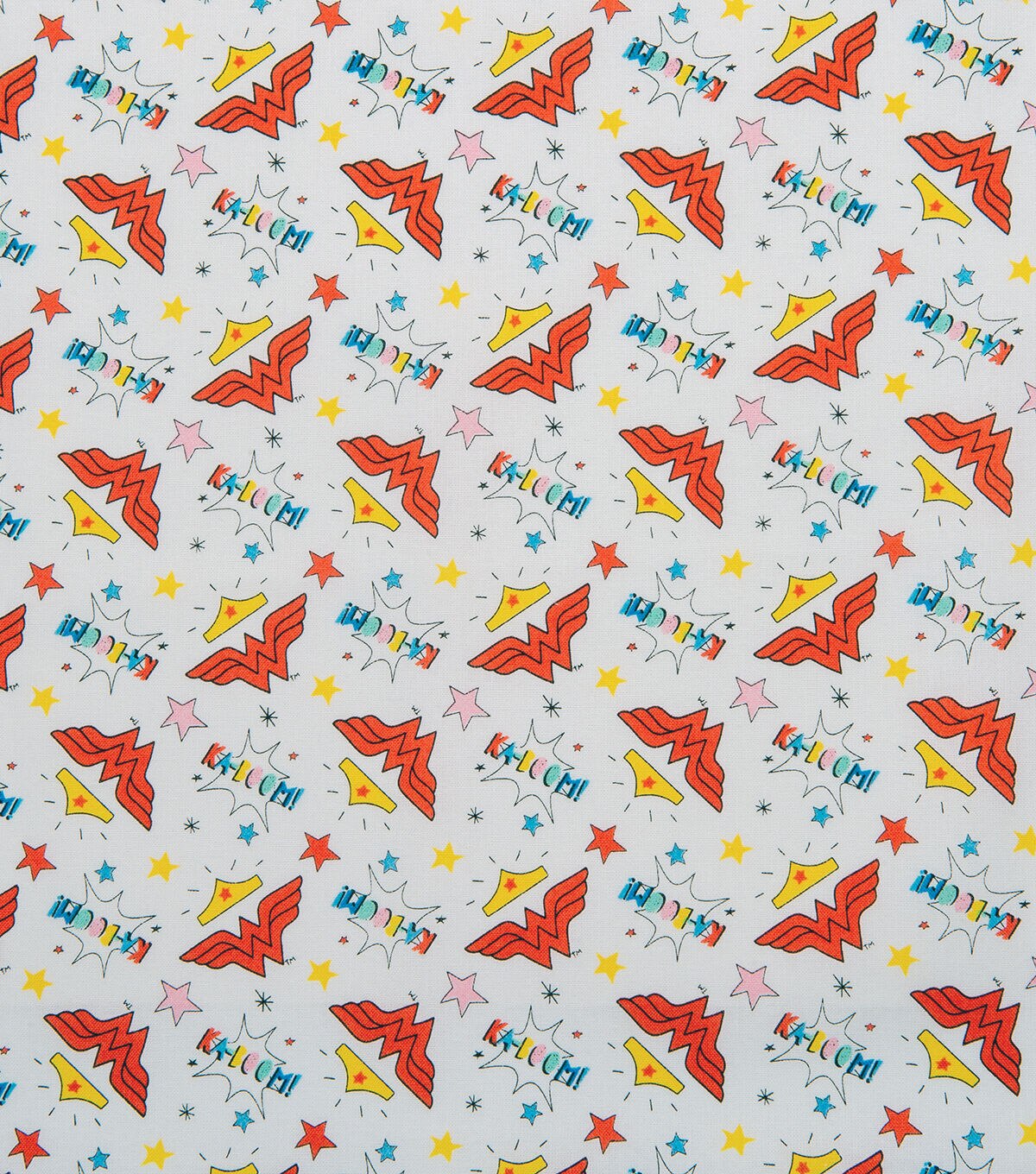 Wonder Woman Tossed Doodle Cotton Fabric