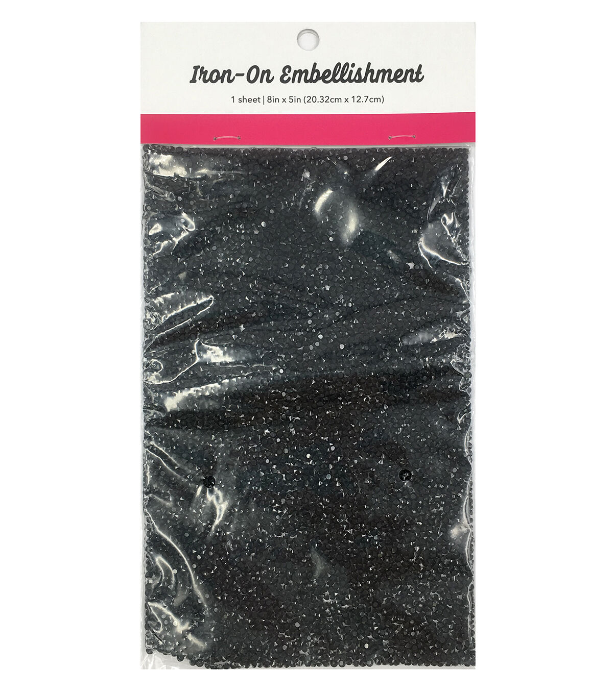 Bead Iron on Embellishment Sheet 8''x5'' Black