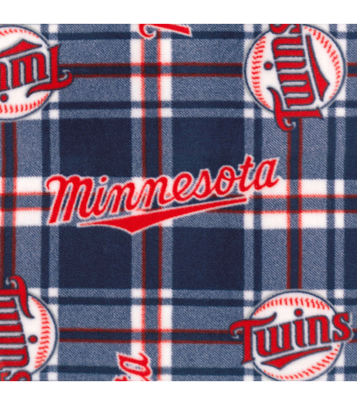 Fabric Traditions Minnesota Twins Fleece Fabric Plaid