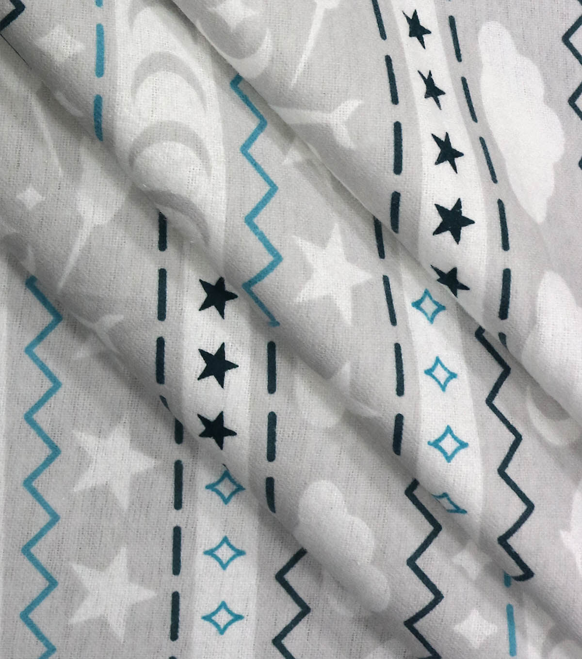 Gray Narwhal Fair Isle Super Snuggle Flannel Fabric