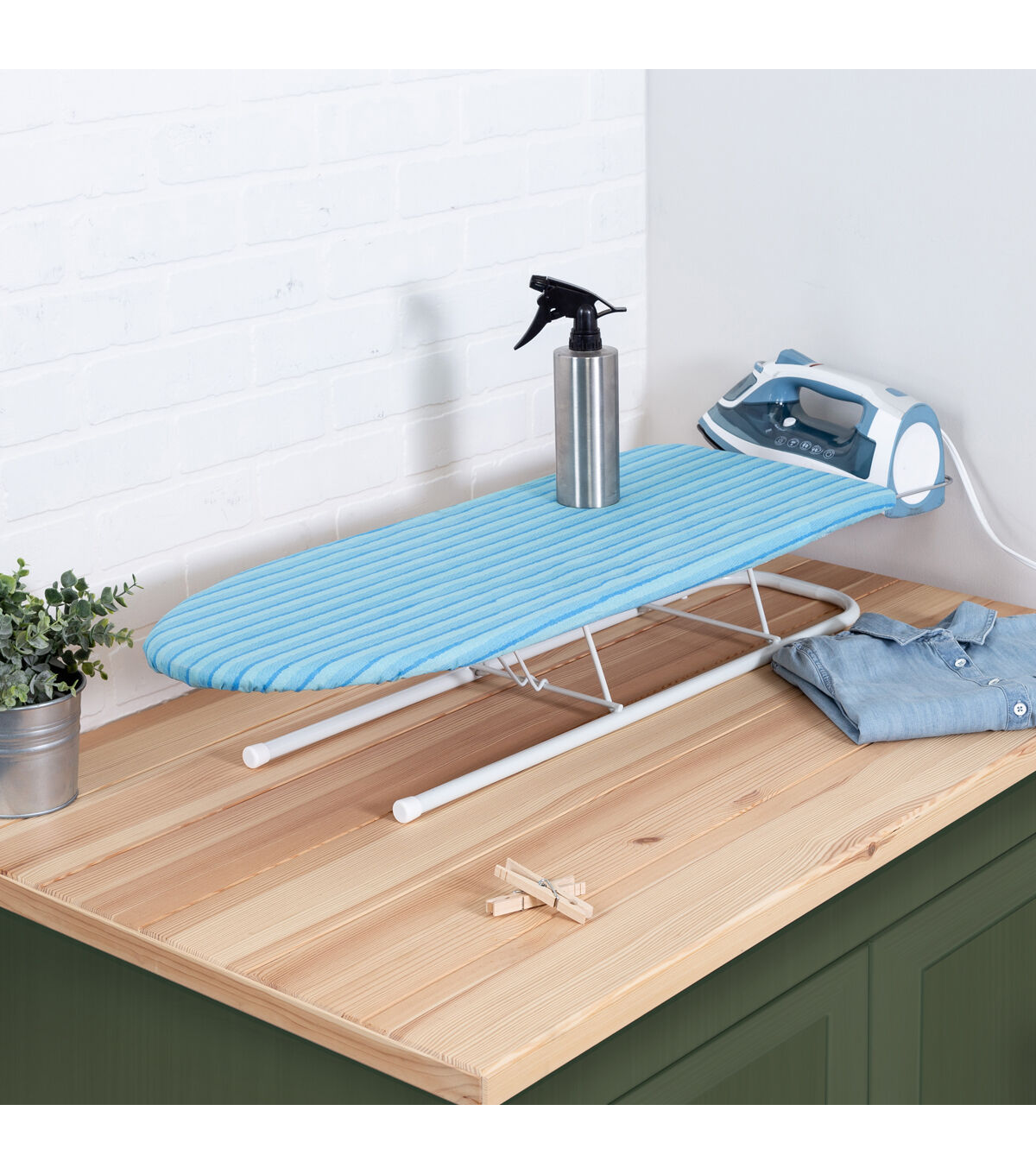 Honey Can Do 32 x 6 Blue Tabletop Ironing Board With Iron Rest