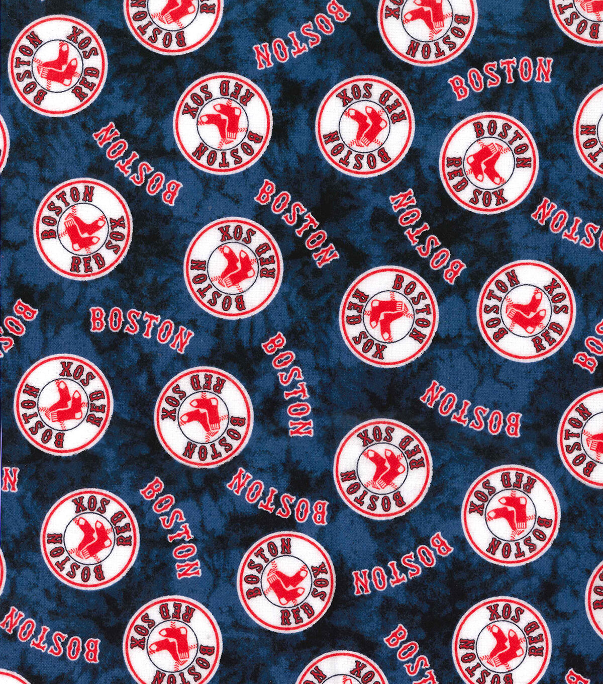 Fabric Traditions Boston Red Sox Flannel Fabric Tie Dye