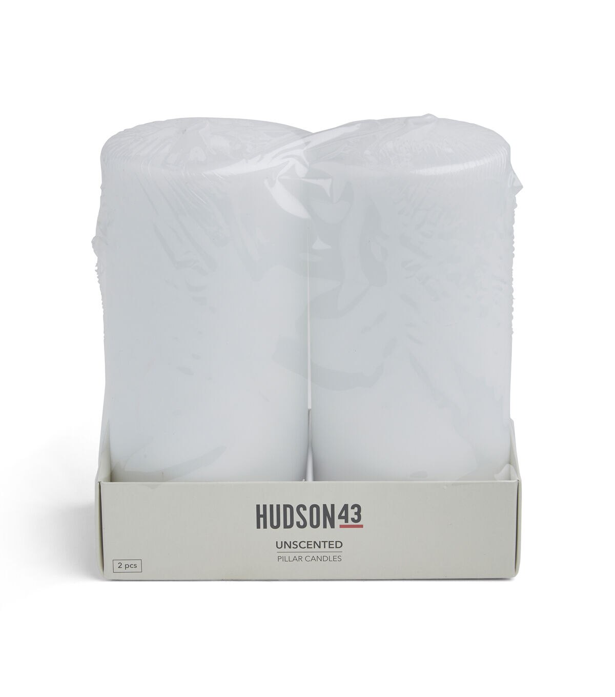 3 x 6 White Unscented Pillar Candles 2pk by Hudson 43