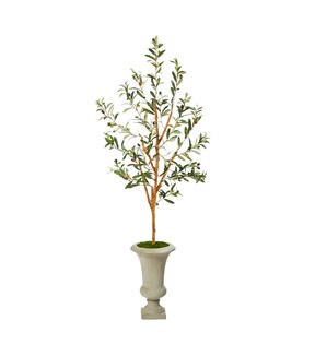 Nearly Natural 57 Olive Artificial Tree in S& Colored Urn