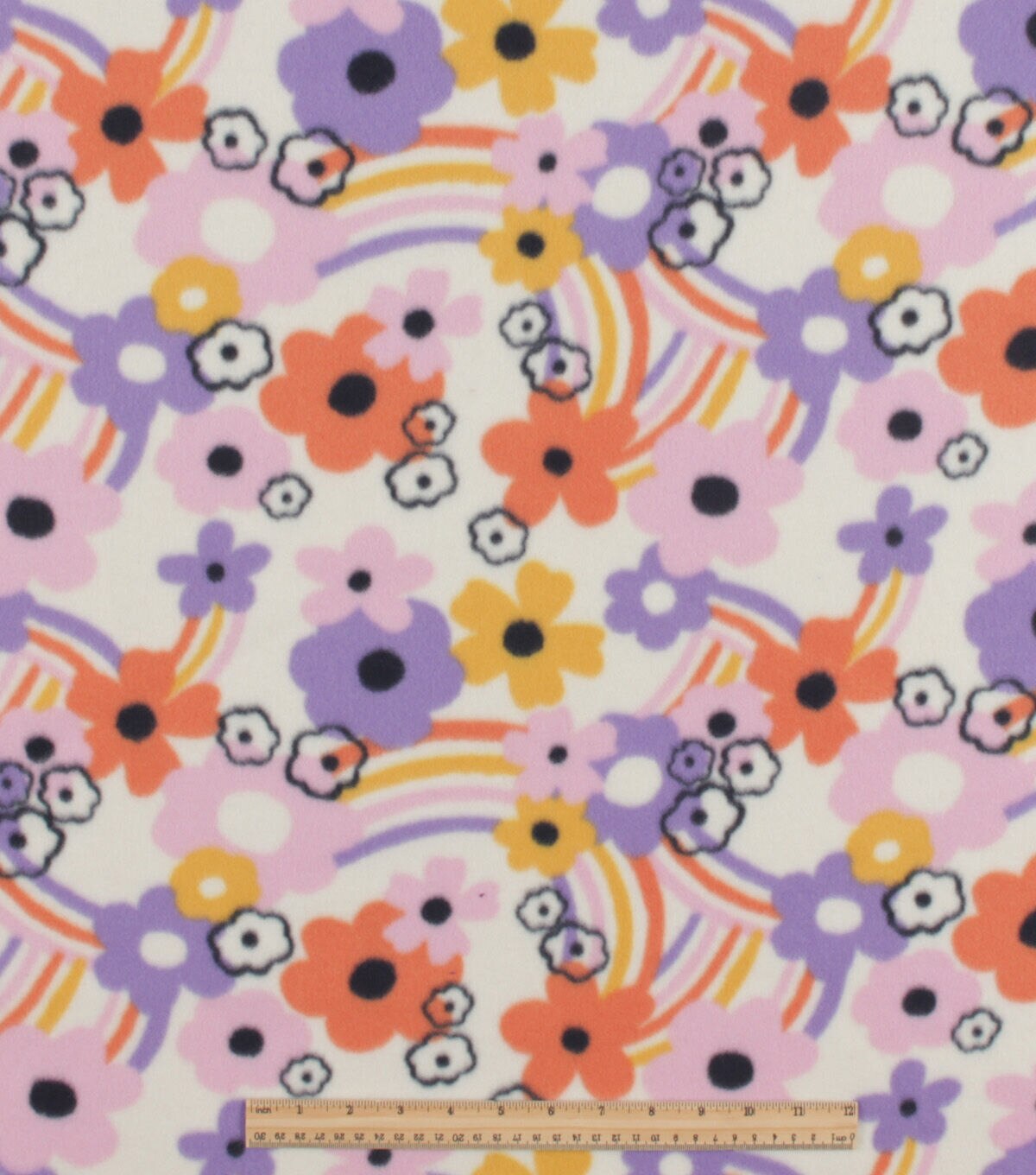 Pastel Floral Blizzard Prints Fleece Fabric