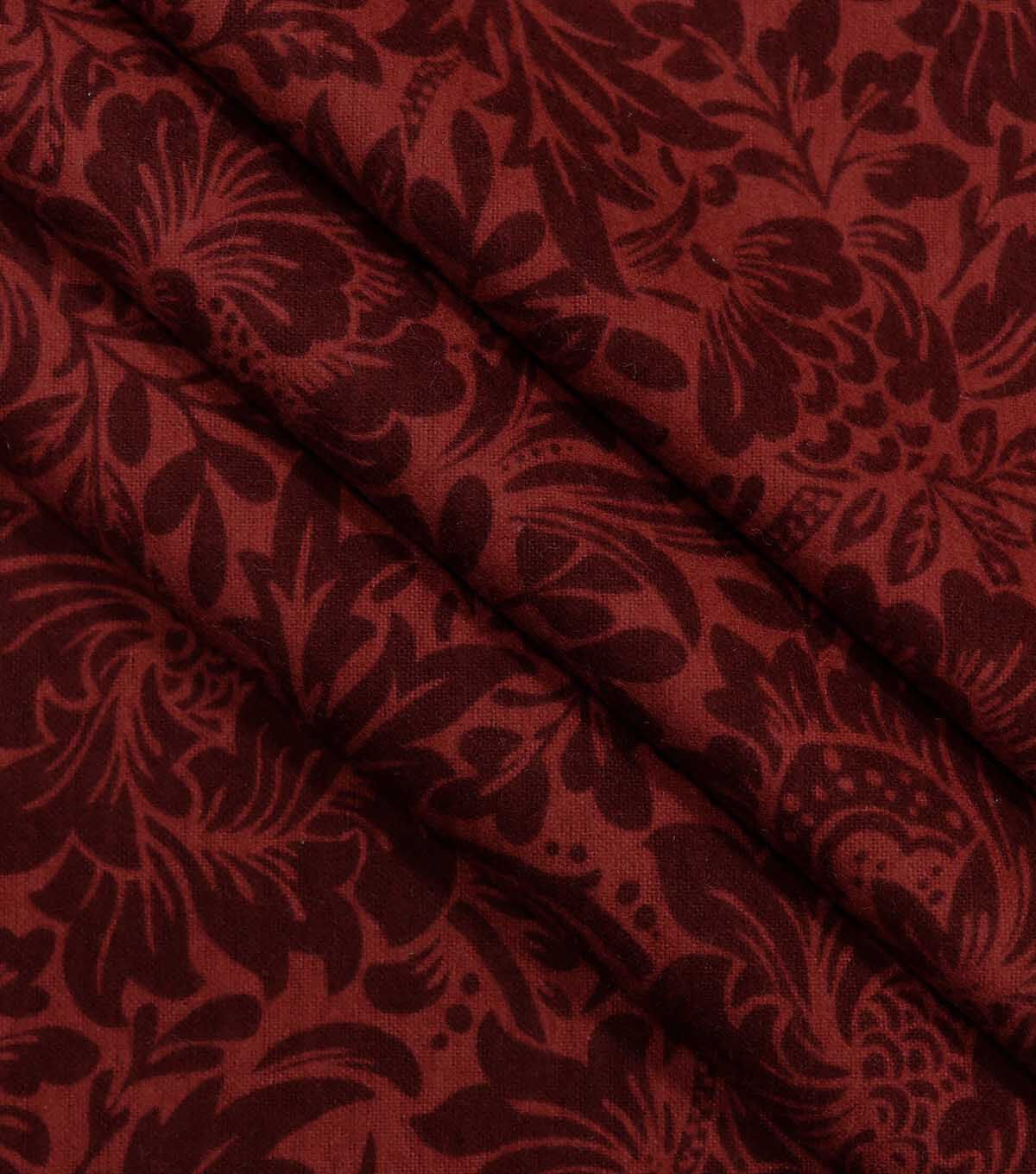 108 Red Floral Print Wide Flannel Fabric