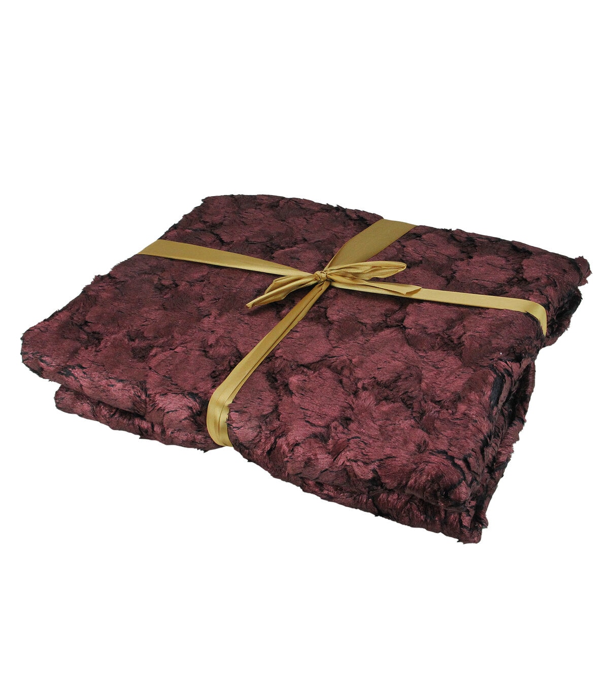 Northlight Burgundy Black Plush and Velvety Faux Fur Blanket 50 x 60