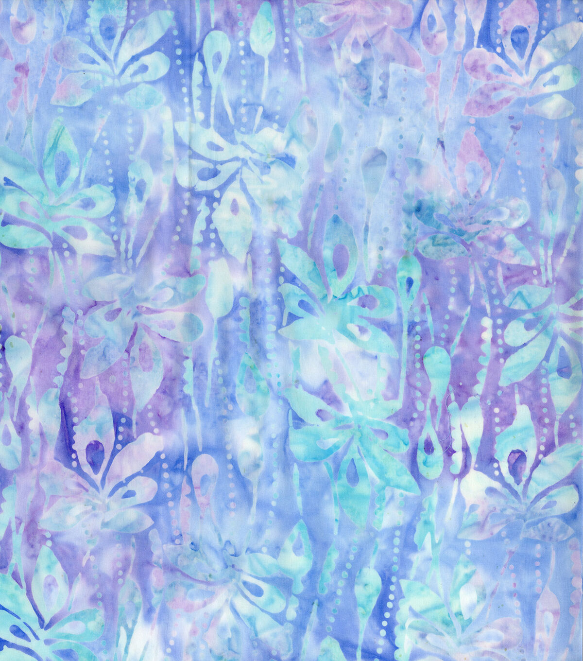 Hi Fashion Dark Blue Vines On Light Blue Rain Batik Cotton Fabric