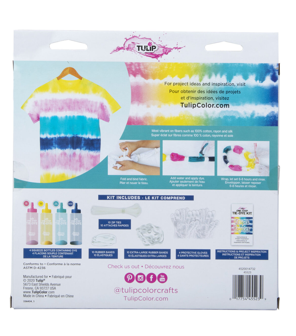 Tulip 39ct Stripes One Step Fabric Tie Dye Kit