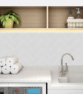 White Glass 3x6 Self Adhesive Home Decor Tile