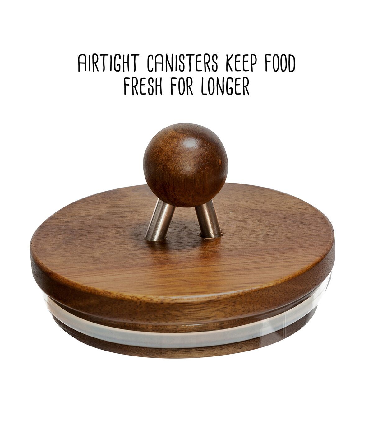 Honey Can Do 3ct Glass Canisters With Wood Acacia Lids
