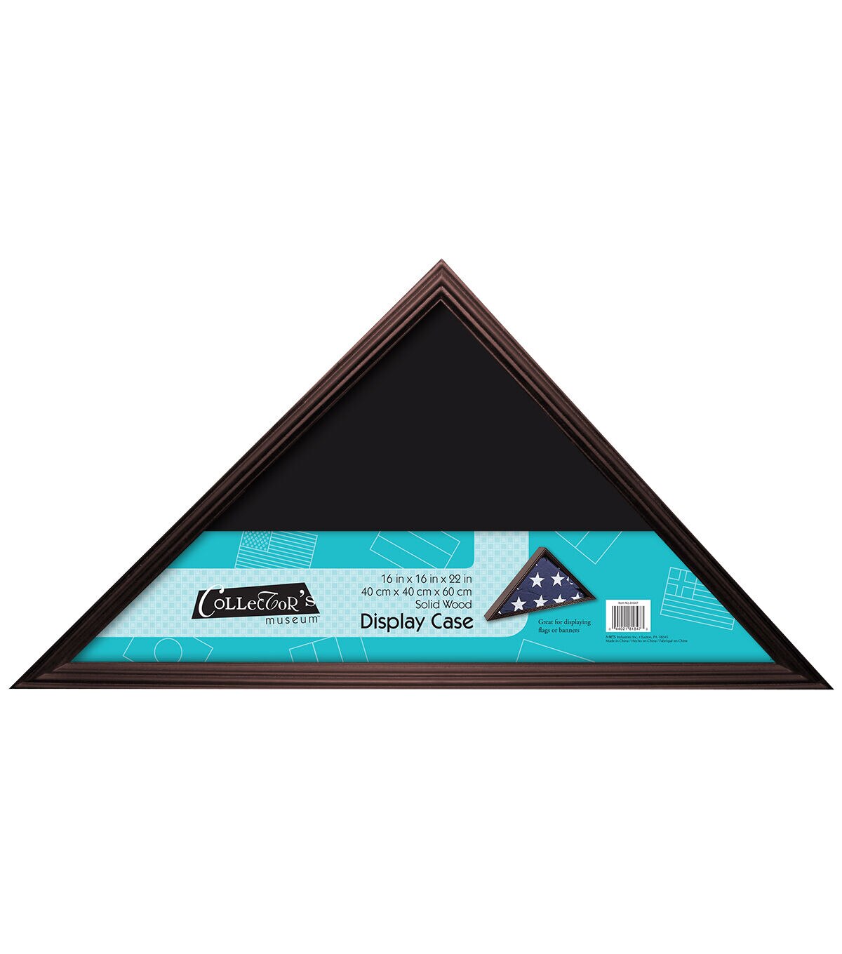 Collector's Museum Chestnut Flag Display Case